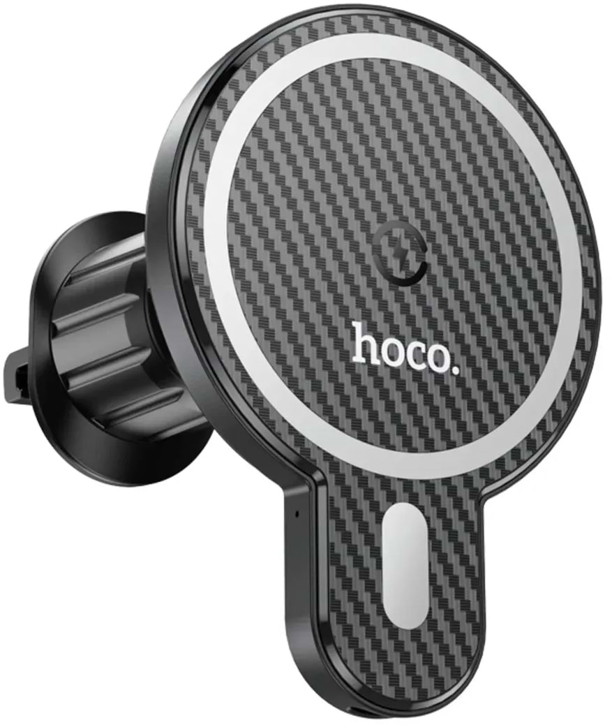 Автодержатель с беспроводной зарядкой HOCO CA85 Black (6931474745484)