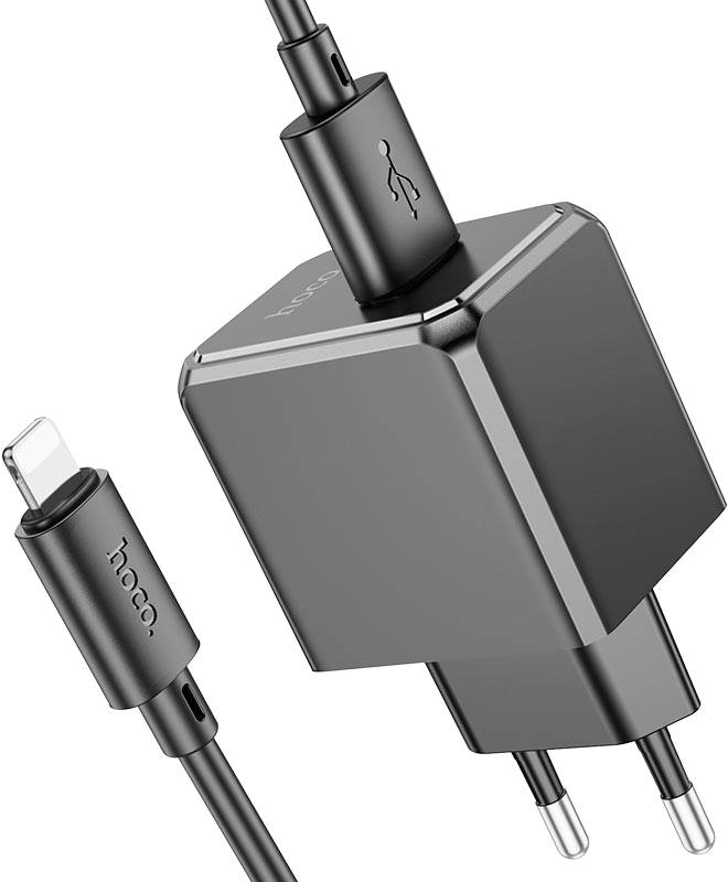Сетевое зарядное устройство HOCO CS11A Ocean single port charger set(iP) Black (6942007603560)