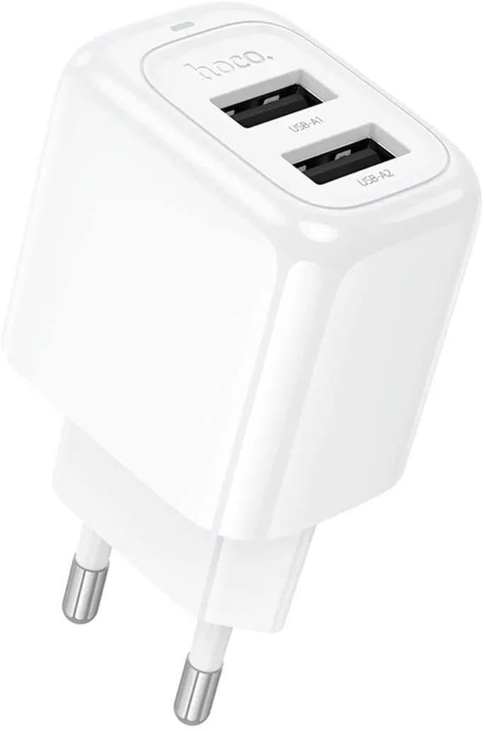 Мережевий зарядний пристрій HOCO CS51A Surplus dual-port charger(EU) White (6942007631419)
