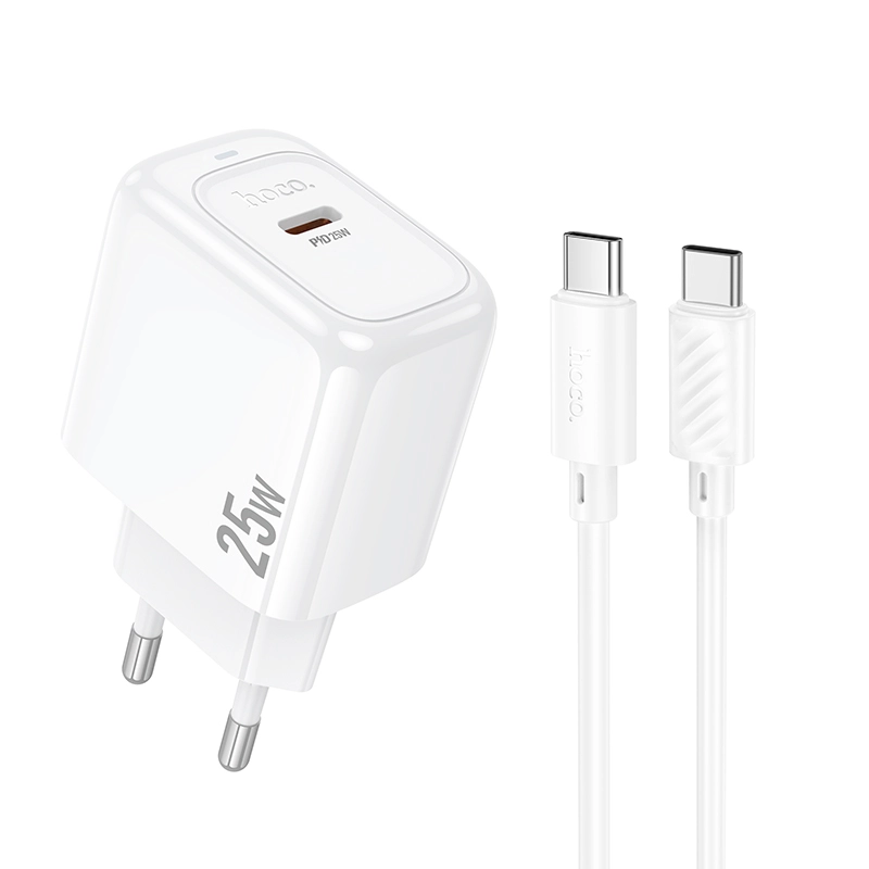 Мережевий зарядний пристрій HOCO CS53A PD25W charger set(C to C) White (6942007631501)