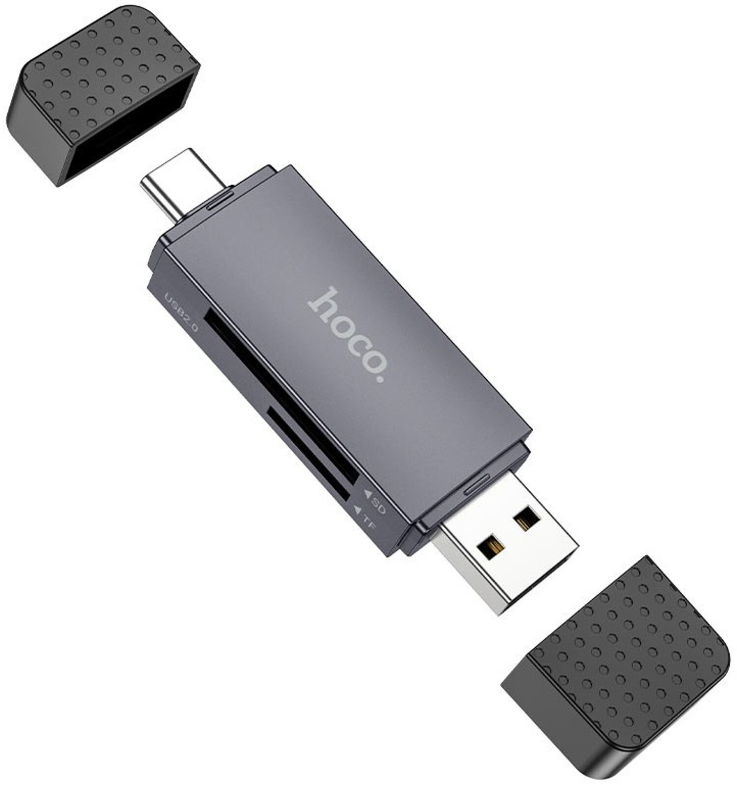 Кардрідер HOCO HB45 Spirit 2-in-1 USB/Type-C 2.0 Metal Gray (6942007620512)
