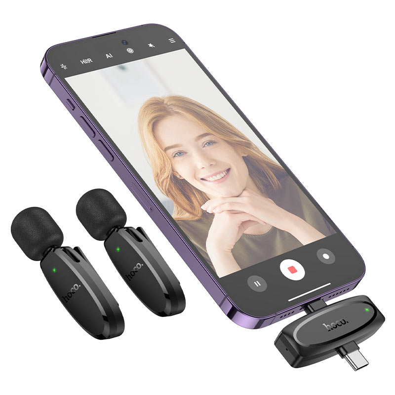 Фото - Мікрофон для смартфона HOCO L15 Black (6942007638623)