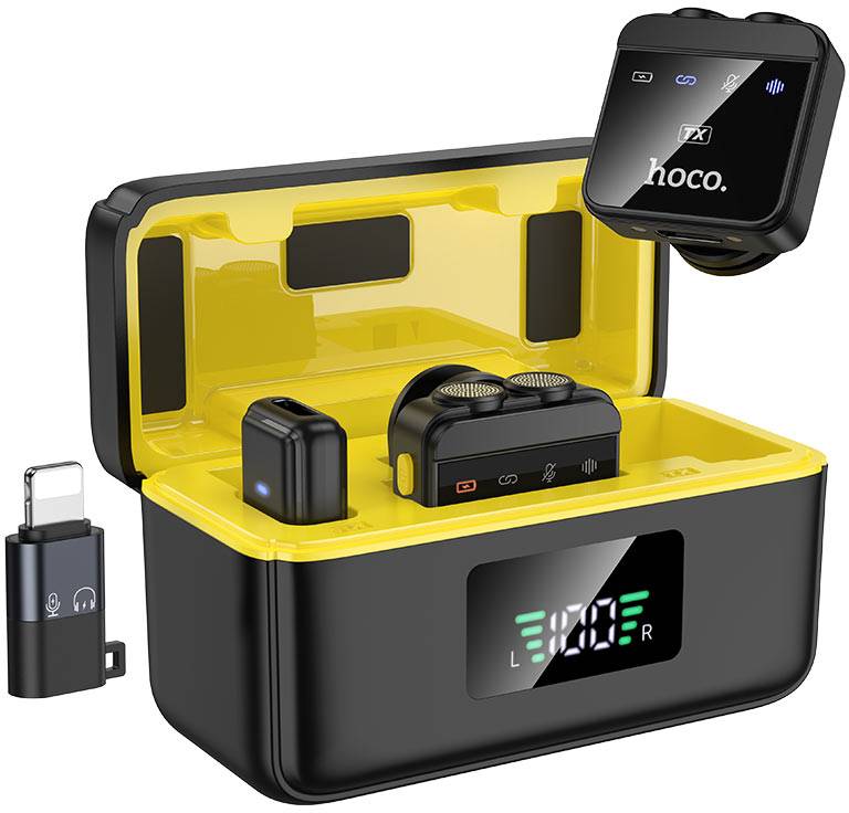 Фото - Микрофон для смартфона HOCO L17 Dual-mic iP/Type-C Black (6942007645997)