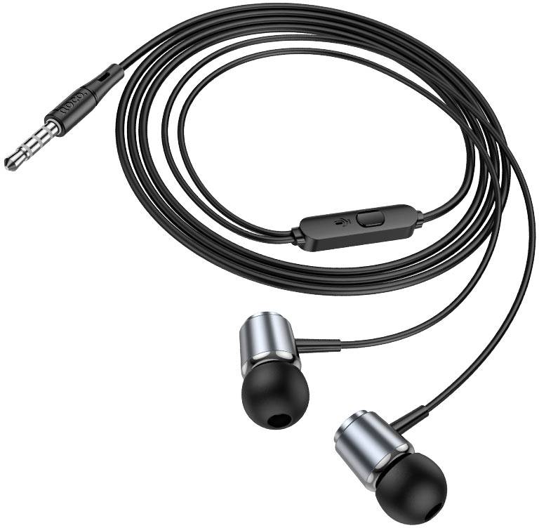 Навушники вкладиші дротові HOCO M108 Metal Gray (6931474797575)