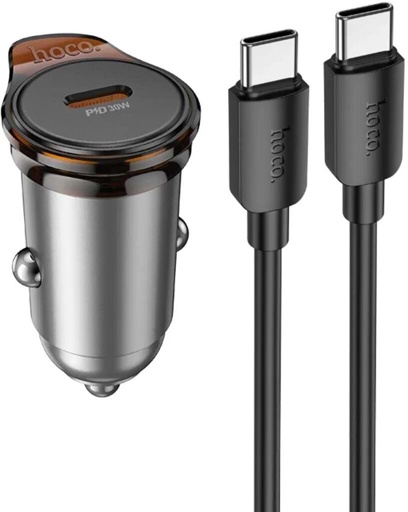 Автомобильное зарядное устройство HOCO NZ16 Rigorous single port PD30W Metal Grey (6942007644730)