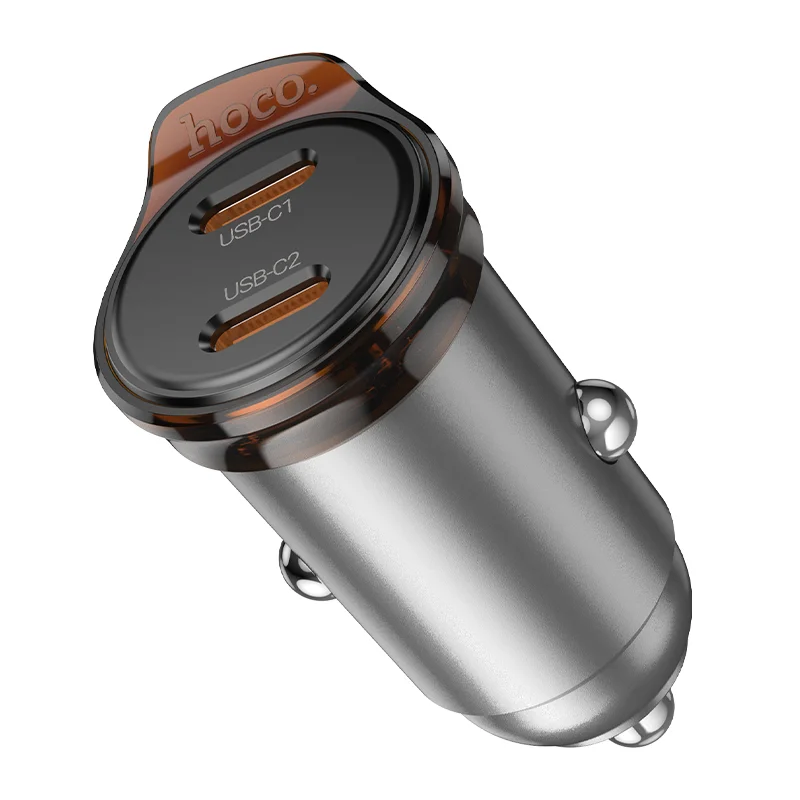 Автомобильное зарядное устройство HOCO NZ16B Rigorous PD45W(2C) car charger Metal Grey (6942007644778)