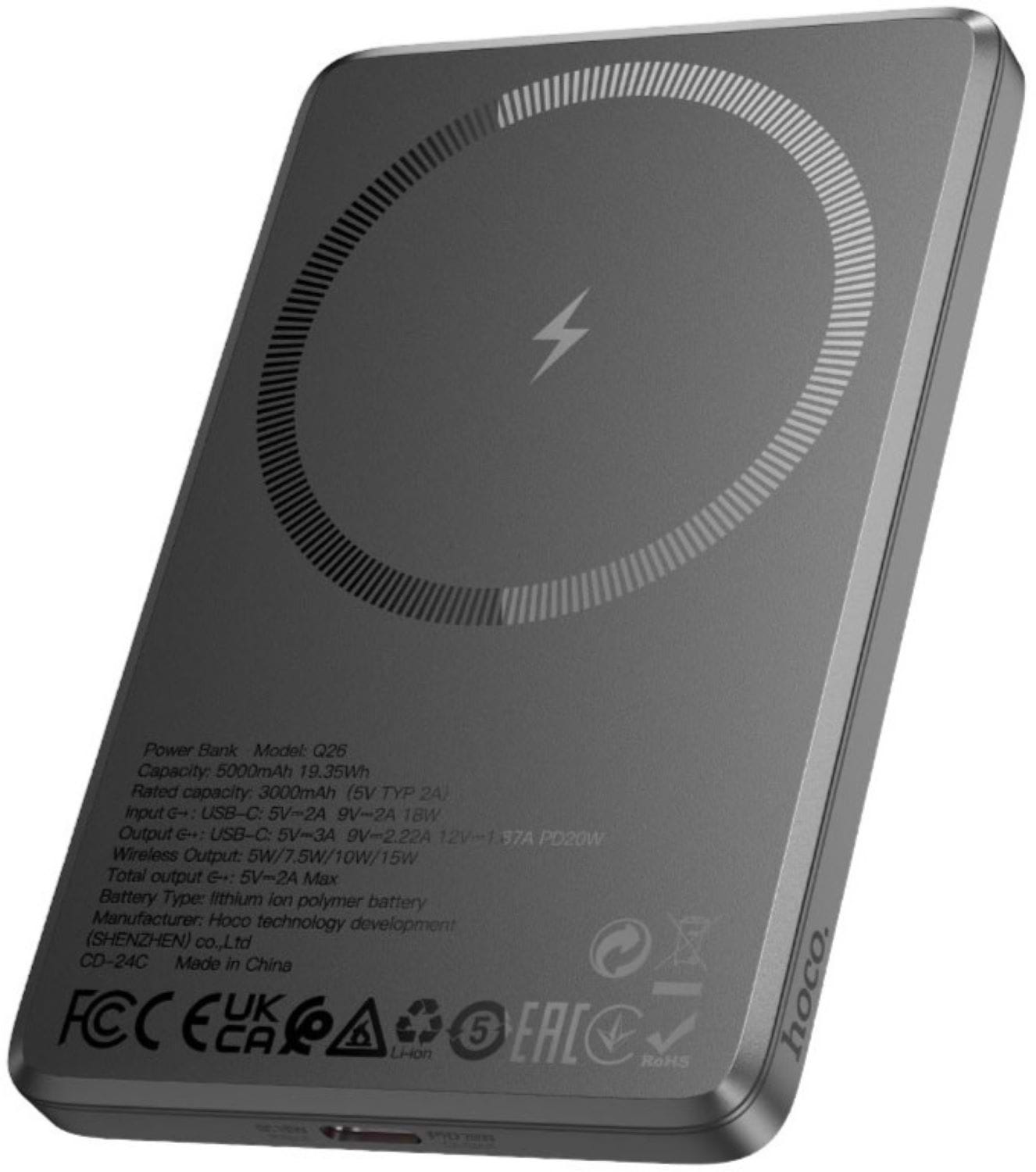 Батарея мобильная HOCO Q26 Joy PD20W 5000mAh metal gray (6942007624039)