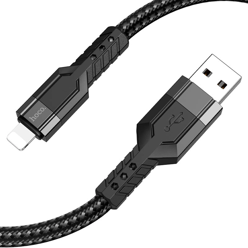 Кабель HOCO U110 USB to iP 2.4A, 1.2m Black (6931474770561)