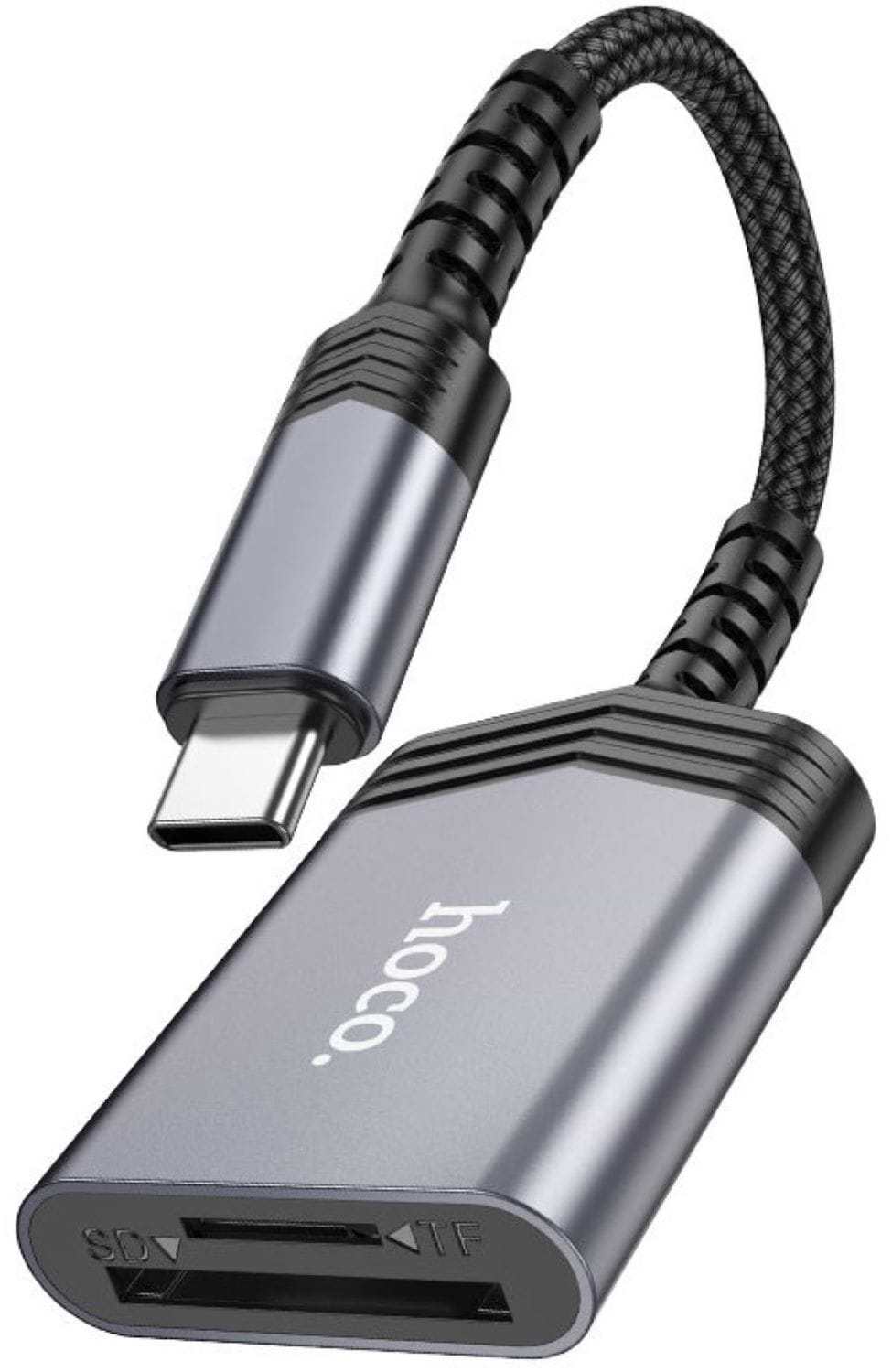 Кардрідер HOCO UA25 2-in-1 Type-C Metal Gray (6942007608862)