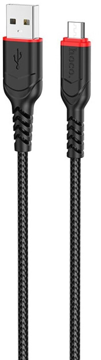 Фото - Кабель HOCO X59 USB to Micro 2.4A 1m nylon TPE Black (6931474744890)