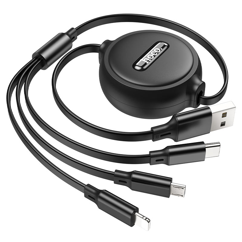 Кабель HOCO X75 3-in-1 iP+Micro+Type-C Black (6931474767387)