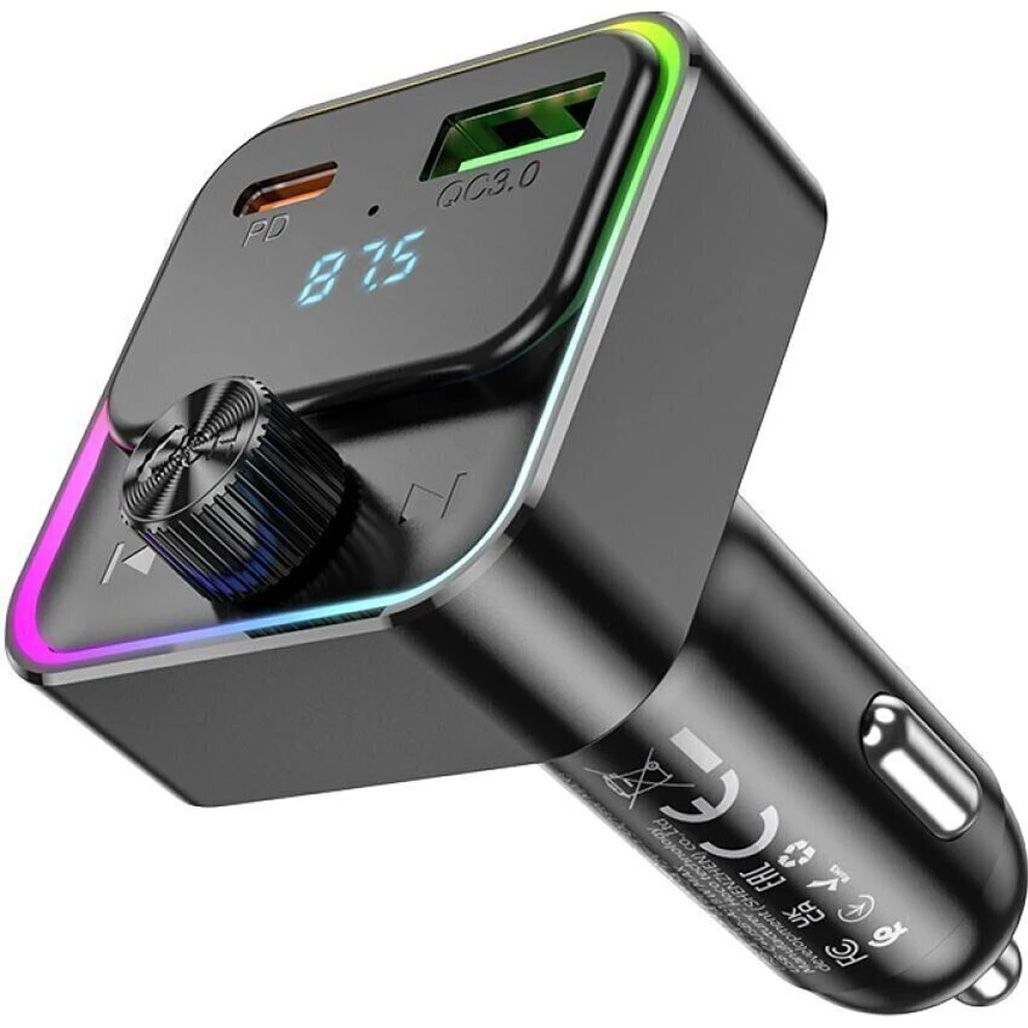 FM модулятор HOCO E81 PD30W+QC3.0 car BT Black (6942007612296)