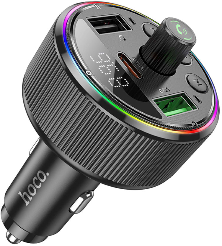 FM модулятор HOCO E82 PD30W+QC3.0 car BT Black (6942007620642)
