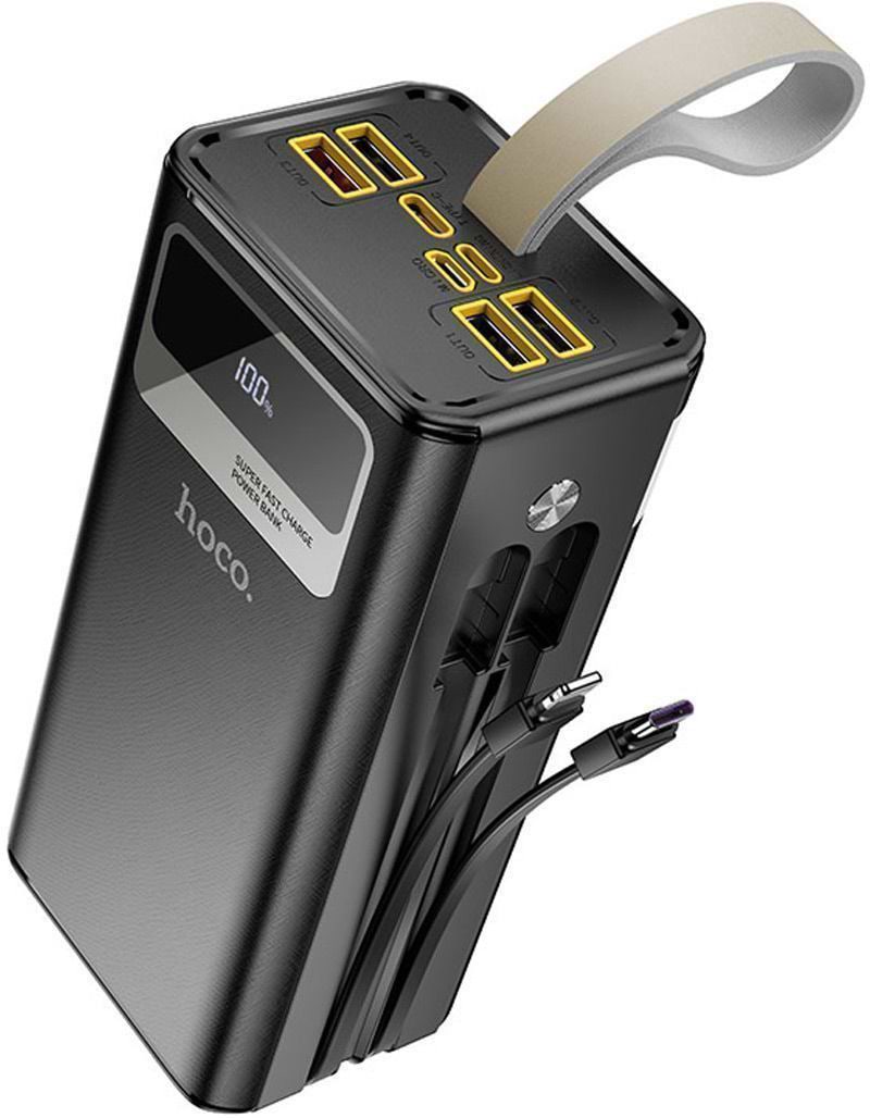 Батарея мобільна HOCO DB58A Plentiful 22.5W +вбудовані кабелі +LED 40000 mAh Black (715356)