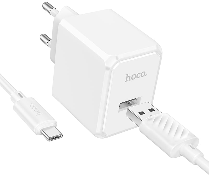 Сетевое зарядное устройство HOCO CS11A Ocean single port charger set(Type-C) White (6942007603614)