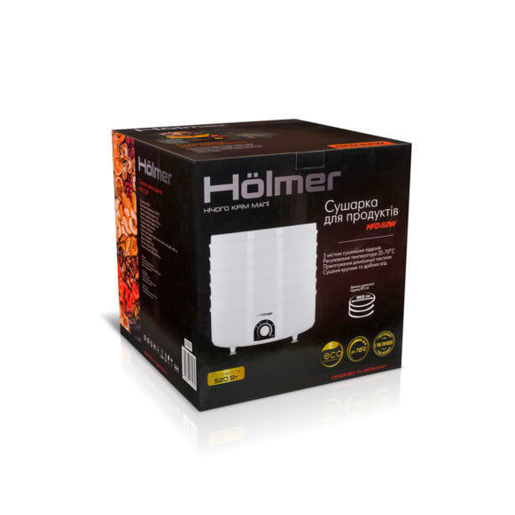 Фото - Сушарка для фруктів та овочів Holmer HFD-52W