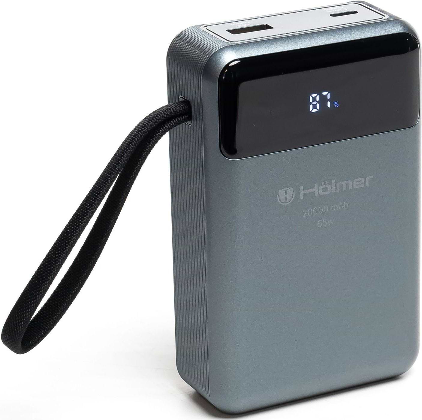 Батарея мобільна Holmer Hippo 20000 mAh 65W Type-C Black (NRG-03)