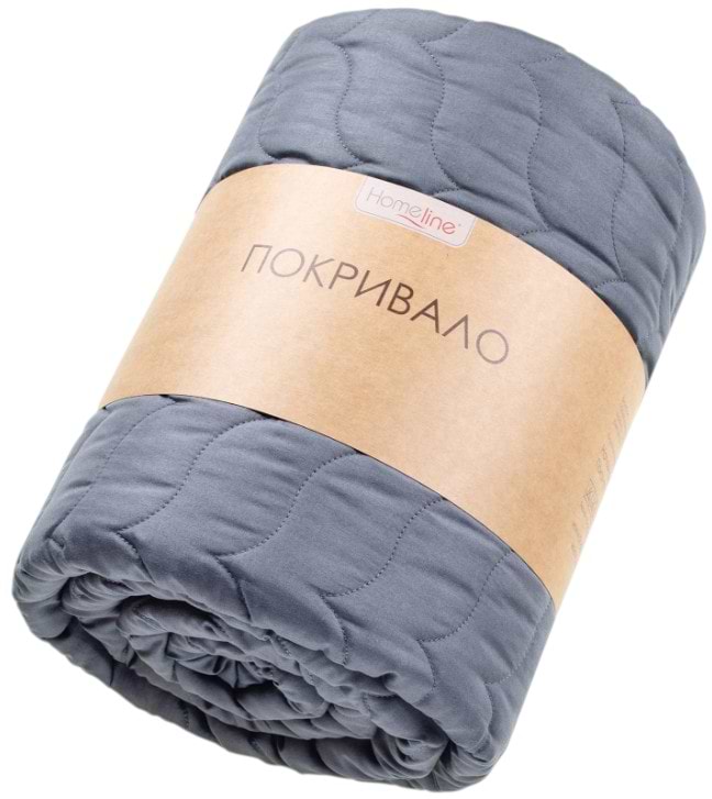 Покривало двоспальне Home Line 210х240 см стьобане ГРАФІТ (192196)