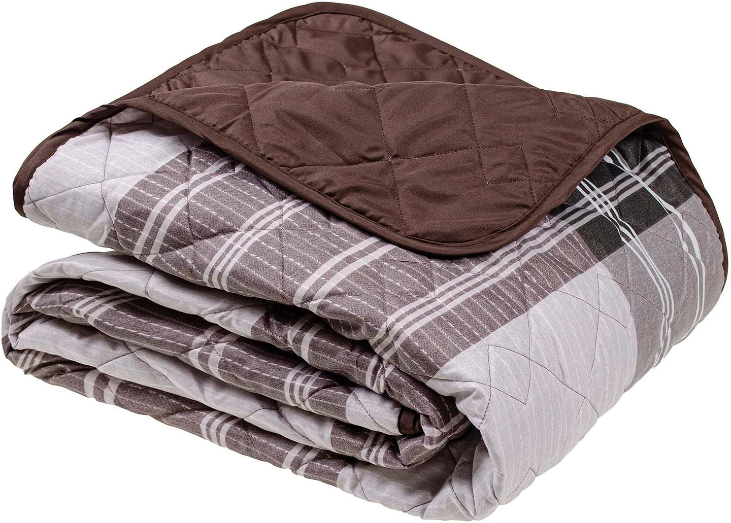 Покривало двоспальне Home Line стьобане 210(215)х220 (60) мікрофібра Клітинка (175484)