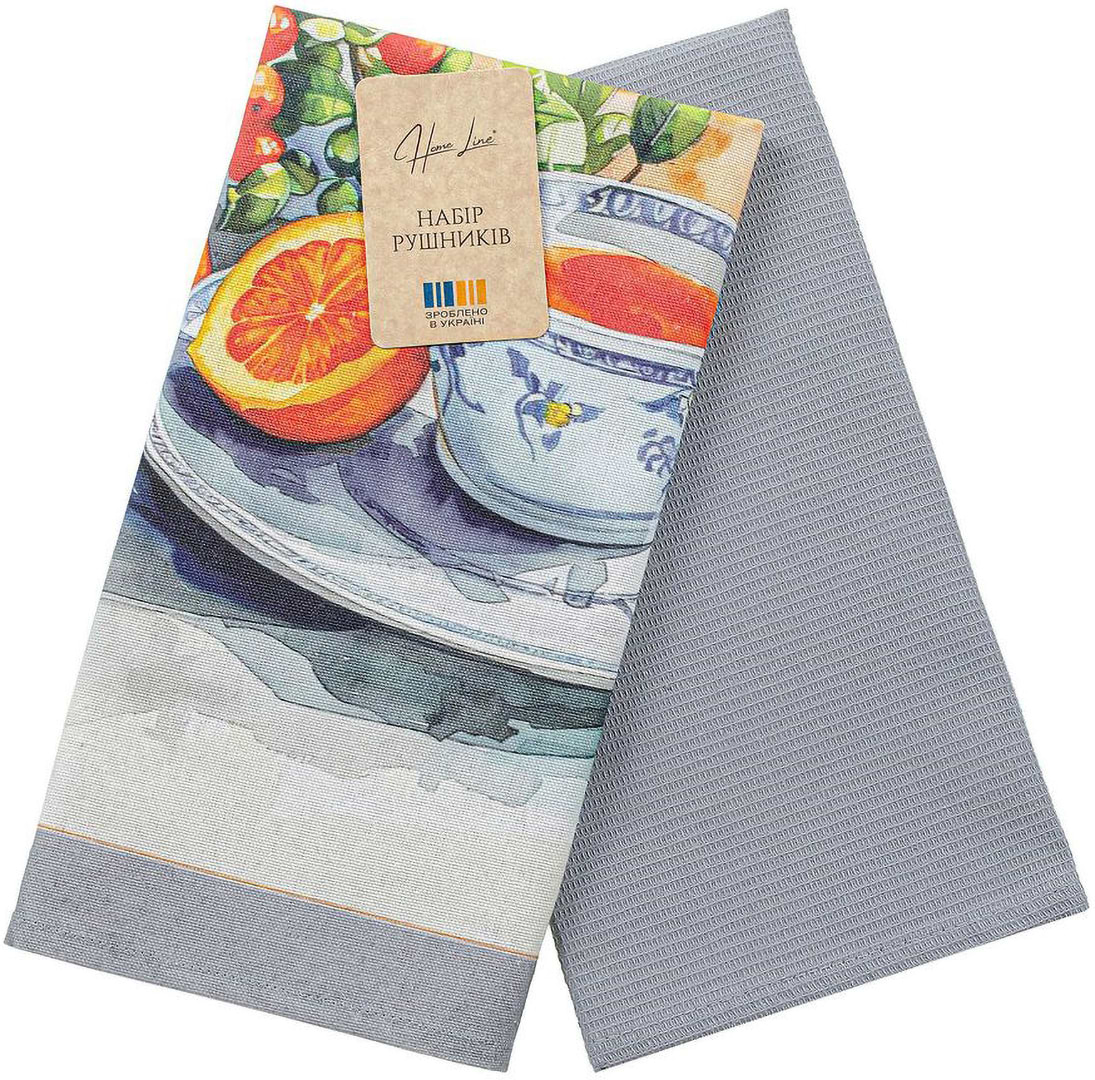 Набор полотенец Home Line 40Х60 ЦИТРУСОВЫЙ ЧАЙ серый (195591)