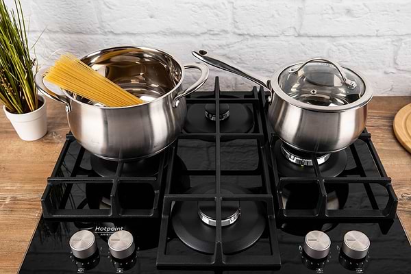 Фото - Духова шафа + варильна поверхня газова Hotpoint-Ariston FA5S841JBLGHA + HAGS61FBK