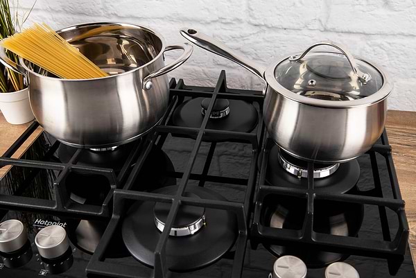 Фото - Духова шафа + варильна поверхня газова Hotpoint-Ariston FA5S841JBLGHA + HAGS61FBK