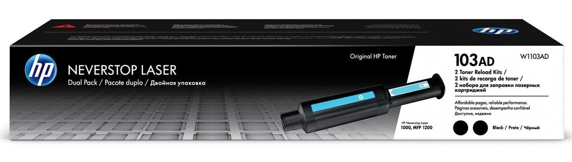 Заправочный модуль с тонером HP 103AD (W1103AD) Neverstop 1000a/1000w/1200a/1200w (2*2500стр) - Фото 1