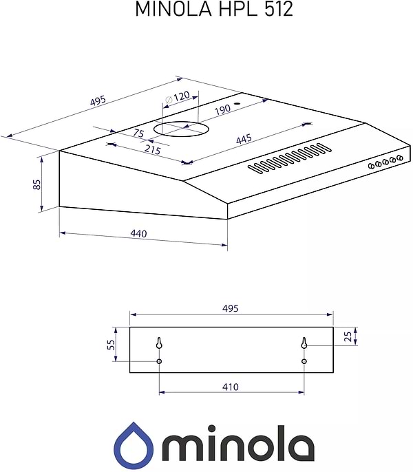 Фото - Витяжка традиційна Minola HPL 512 BL