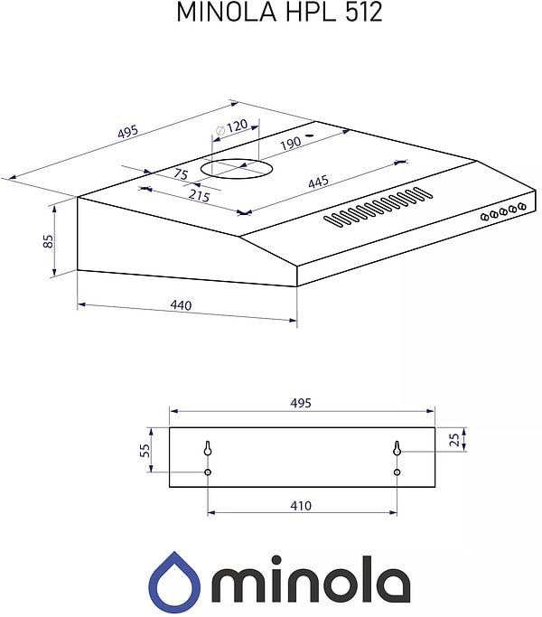 Фото - Витяжка традиційна Minola HPL 512 BR