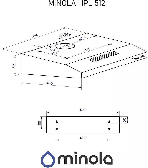 Фото - Витяжка традиційна Minola HPL 512 WH