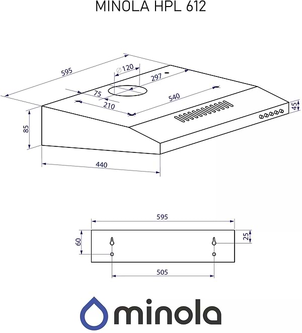Фото - Витяжка традиційна Minola HPL 612 WH