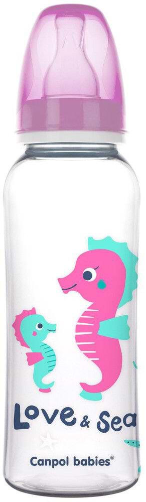Пляшка для годування Canpol babies 250 мл PP LOVE&SEA - рожева (59/400_pin)