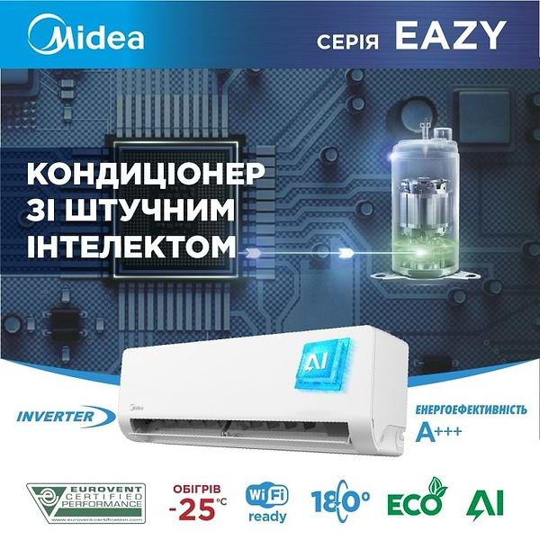 Фото - Кондиціонер спліт Midea MSEZ-12HRFN8-I/MSEZ-12HRFN8-O Eazy