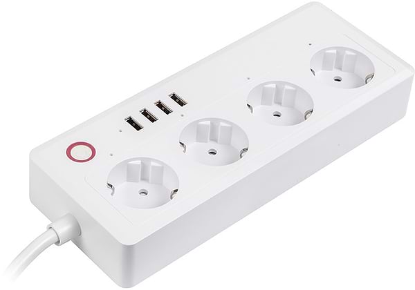 Фото - Мережевий фільтр Tuya Smart 1.8 м 16A 4 розетки 4xUSB (HS082383)