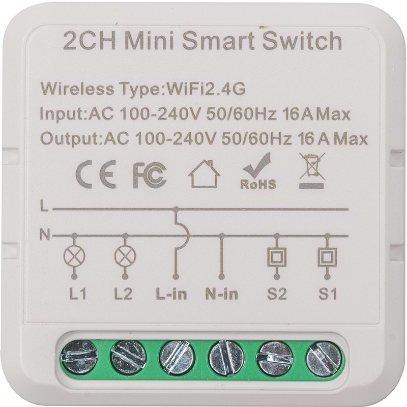 Релейний вимикач Tuya Wifi 16A (HS084028)
