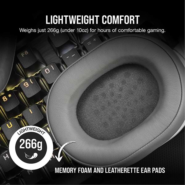 Фото - Гарнітура бездротова ігрова Corsair HS55 Wireless Gaming Dolby 7.1 White (CA-9011281-EU)