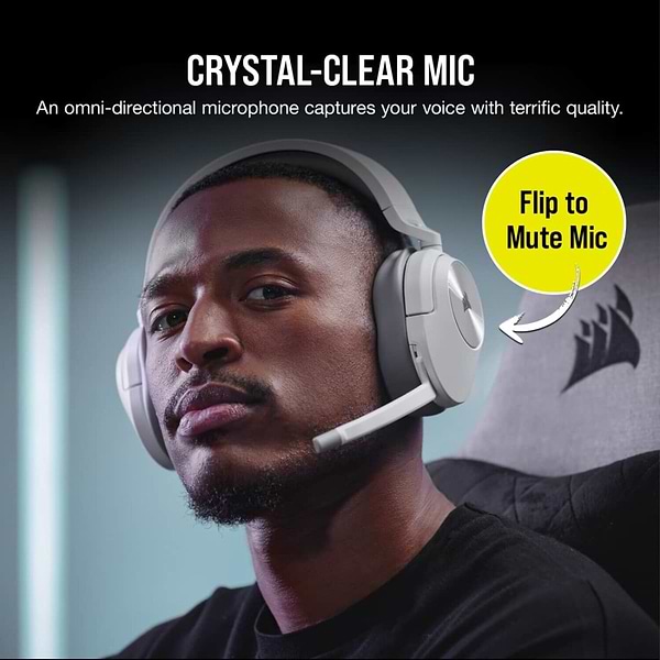 Фото - Гарнітура бездротова ігрова Corsair HS55 Wireless Gaming Dolby 7.1 White (CA-9011281-EU)