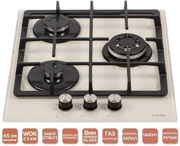 Фото - Варильна поверхня газова Ventolux HSF430-S3G CEST (IVORY)