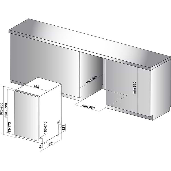 Фото - Уценка - Посудомоечная машина встраиваемая Hotpoint-Ariston HSIO 3O23 WFE