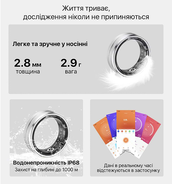 Фото - Смарт-кольцо INSPIRE HSR01 размер 8 Silver (HSR01-8)