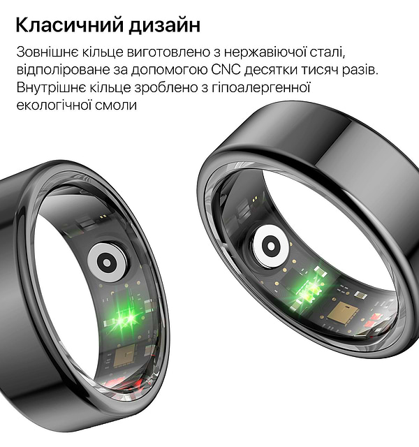 Фото - Смарт-кольцо INSPIRE HSR02 размер 9 Black (HSR02-9)