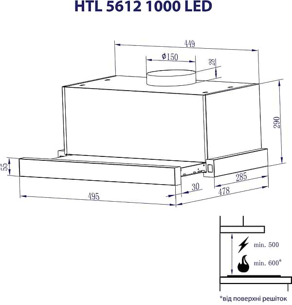Фото - Вытяжка встраиваемая Minola HTL 5612 WH 1000 LED