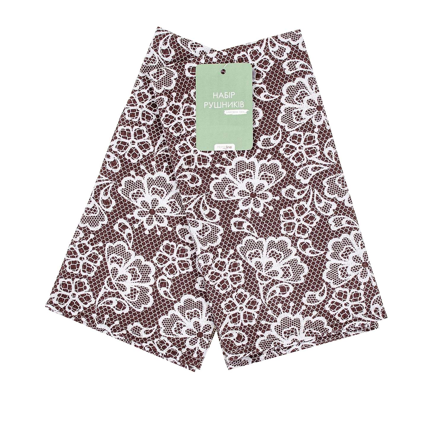 Набір рушників Home Line вафельні Щ210 Мереживо коричневий 2 шт. 45Х60 (176166)
