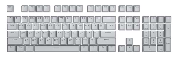 Фото - Уцінка - Додаткові змінні клавіші для клавіатури Hator First Ukrainian PBT keycaps UKR/ENG/rU Gray (HTS-137)