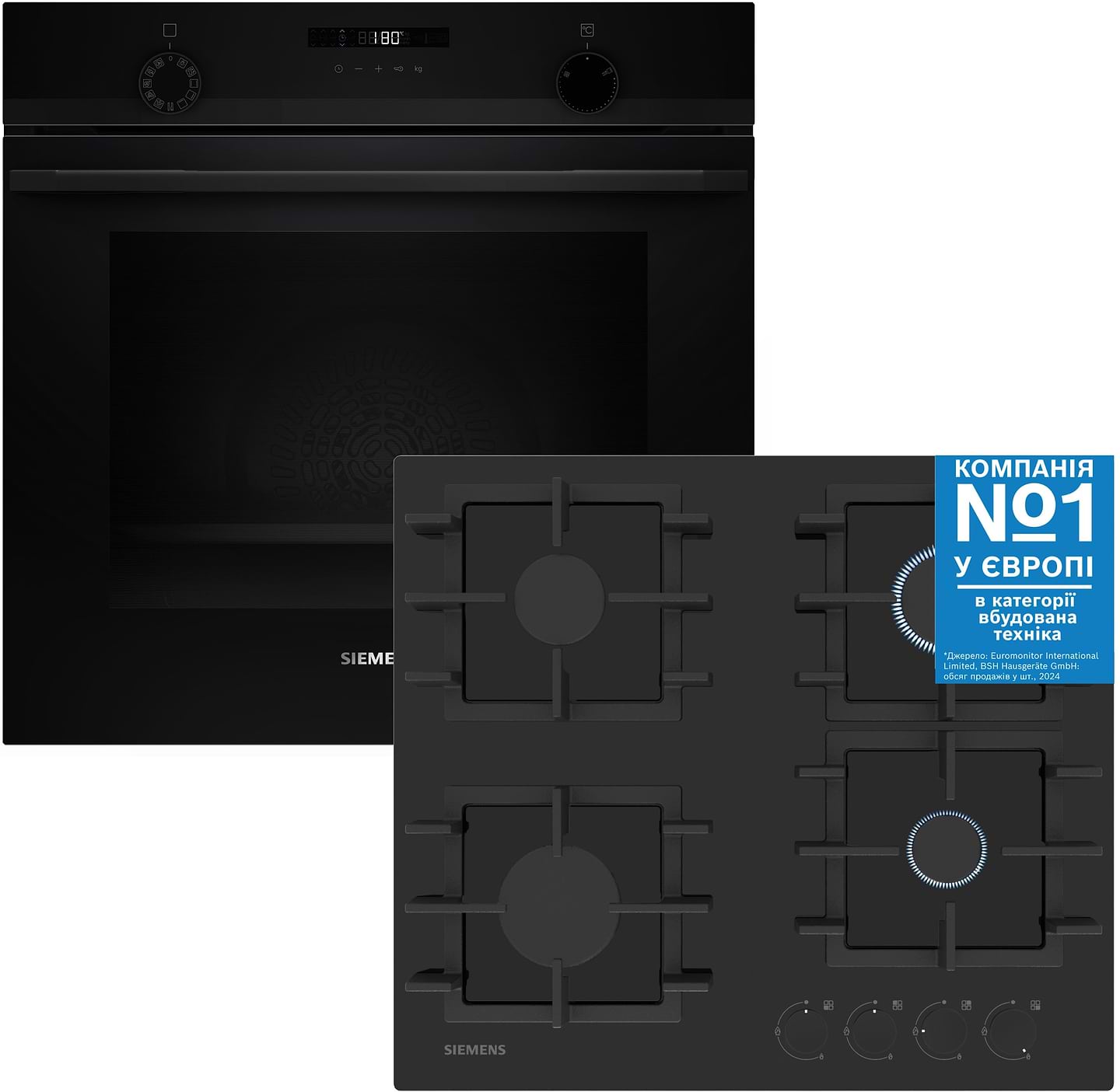 Комплект техніки Siemens Духова шафа + Варильна поверхня Siemens HU736AEA0T + EN6B6NP40R