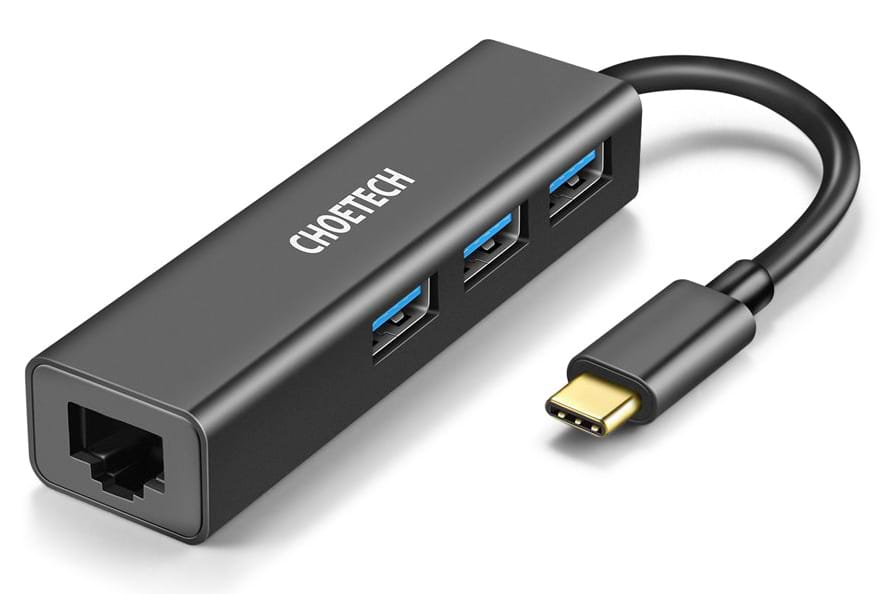 Хаб USB Choetech 4-In-1 USB-C to RJ45 (HUB-U02)