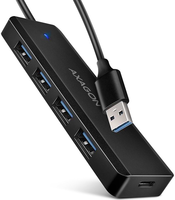 Фото - Хаб USB AXAGON USB-A 5Gbps TRAVEL 20 см Type-A Black (HUE-C1A)