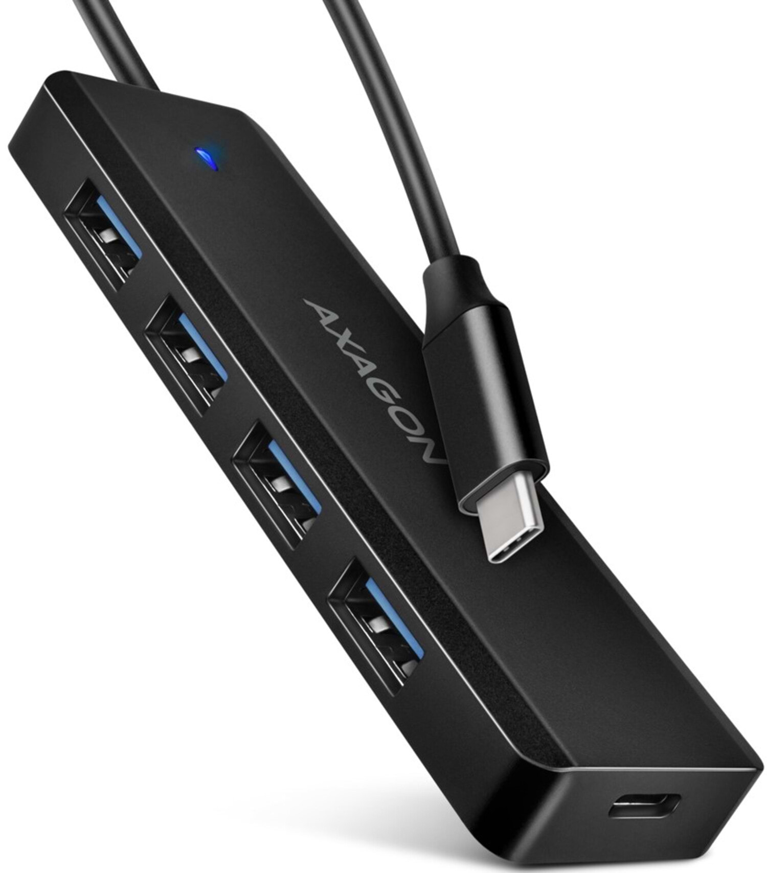 Хаб USB AXAGON USB-C 5Gbps TRAVEL 20 см Type-C Black (HUE-C1C)