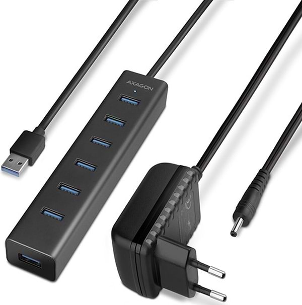 Фото - Хаб USB AXAGON USB3.0 CHARGING 40 см USB-A cable, Black (HUE-SA7BP)