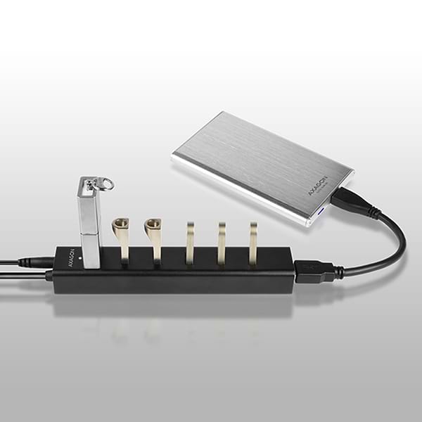 Фото - Хаб USB AXAGON USB3.0 CHARGING 40 см USB-A cable, Black (HUE-SA7BP)